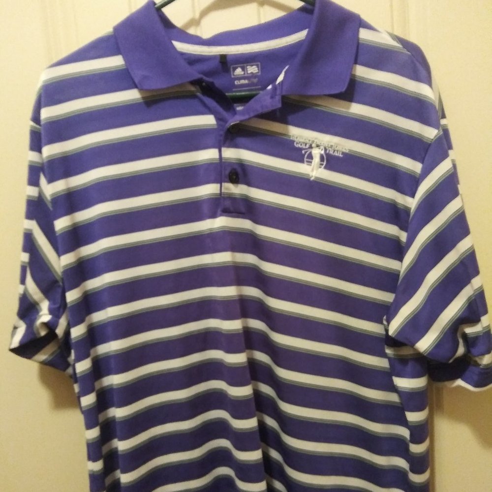 ADIDAS Climalite Polo - Purple, white and green